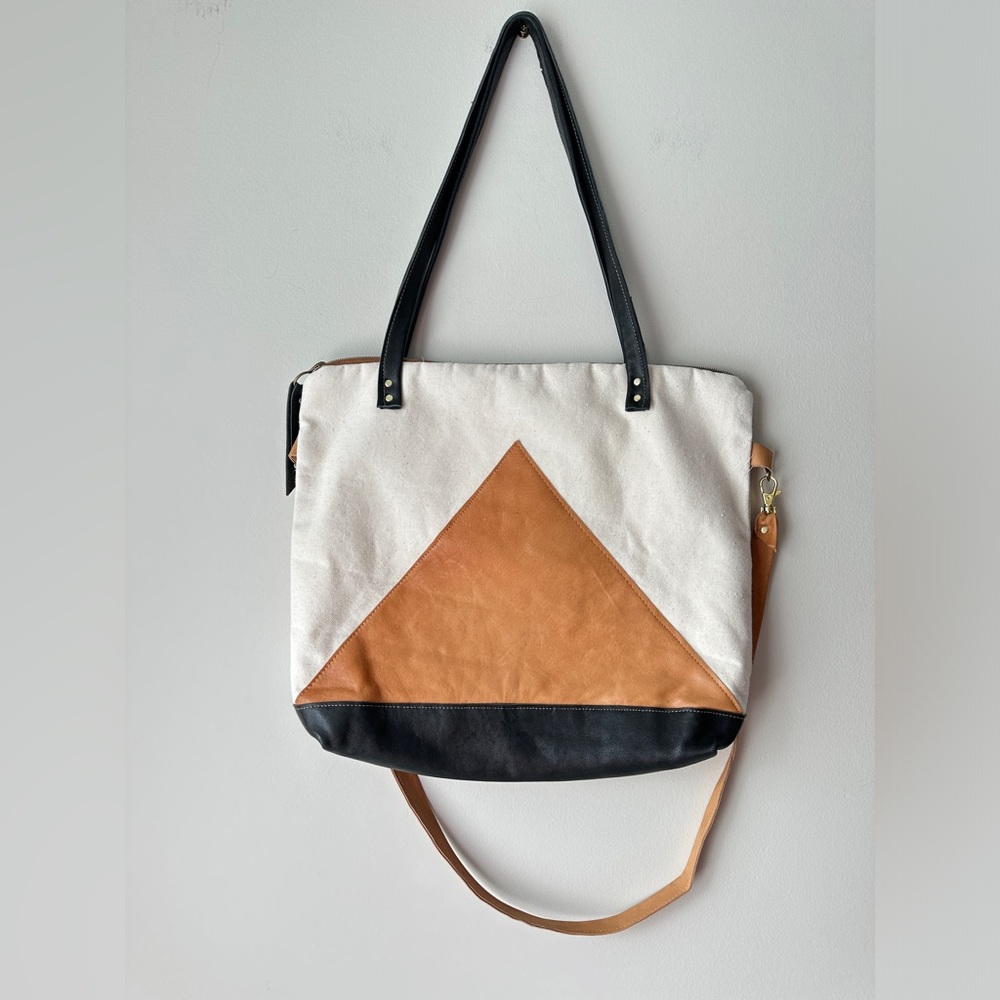 Melmax leather and canvas tote bag - Picture 15 of 15